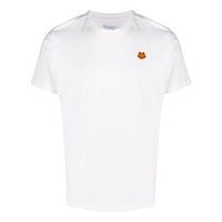 Men's KENZO SS21 Small Tiger Head Pattern Embroidered Round Neck Short Sleeve White FB55TS0034SA-01