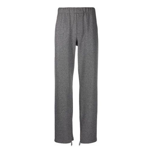 Men's Off-White Solid Color Casual Straight Sports Pants/Trousers/Joggers Gray OMCJ009F21FAB0010606