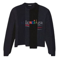 Balenciaga Restructured Asymmetrical Knit Sweater 'Black' 657334T32011271