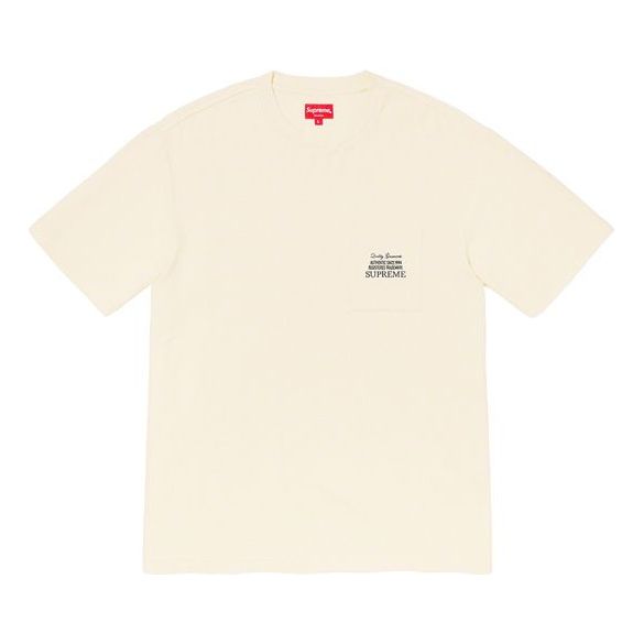 Supreme FW19 Week 2 Waffle Pocket Tee Short Sleeve Unisex Creamy White SUP-FW19-292