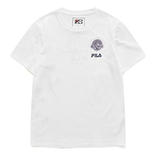 FILA FUSION Pattern Round Neck Sports Short Sleeve White T11W128103A-WT