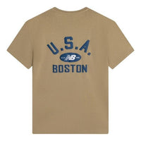 New Balance Boston T-Shirt Asia Sizing 'Tan Blue' AMT22391-INC