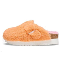 (WMNS) Birkenstock Boston Big Buckle Platform Fur Narrow Fit 'Papaya/Candy Pink' 1025311