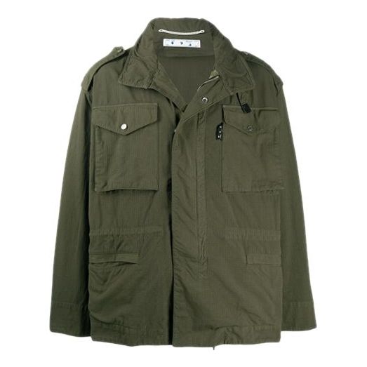 Off-White FW20 Arrow Logo Sports Coat Men's Green OMEL012E20FAB0025610