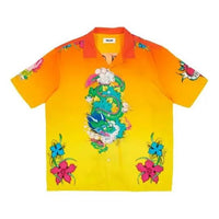 PALACE Inky Shirt Orznge China Dragon Pattern Rose Printing Short Sleeve Unisex Orange P20SHT023