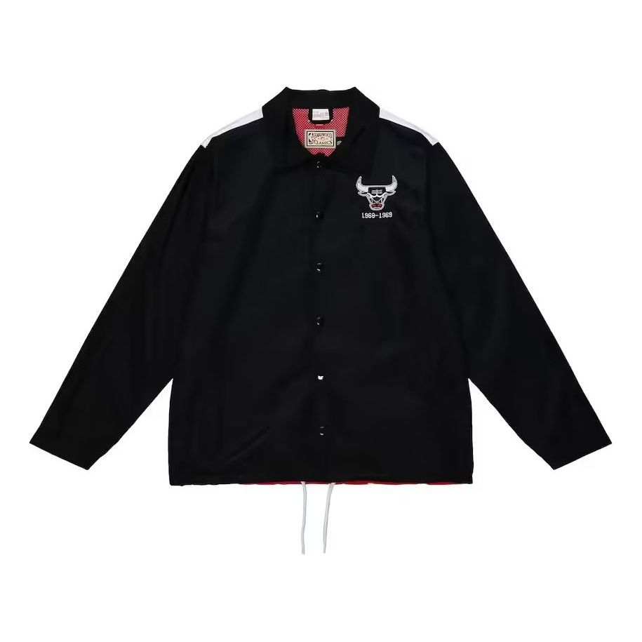 Mitchell & Ness x NBA Big Face 5.0 Coaches Full-Snap Jacket 'Chicago Bulls' OJBF4349-CBUBLCK