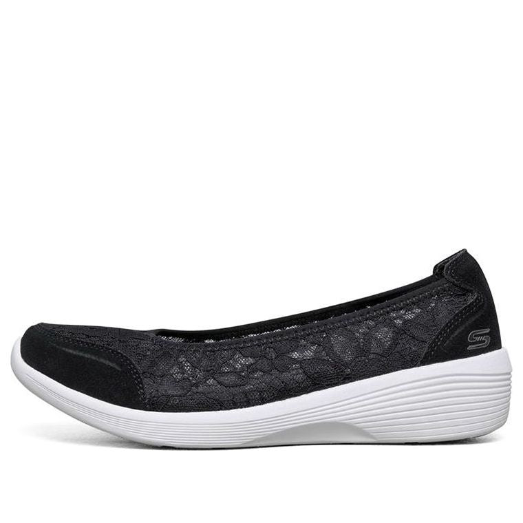 (WMNS) Skechers Arya Slip-on Shoes Black/White 66666292-BKW