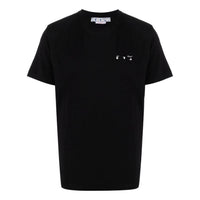 Men's Off-White Solid Color Caravaggio Arrow Short Sleeve Black T-Shirt OMAA027C99JER0051001