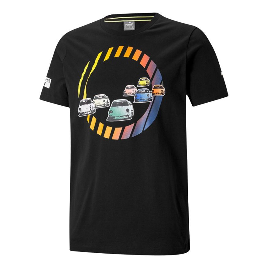 PUMA Pl Graphic Tee Casual Sports Printing Short Sleeve Black 599751-01