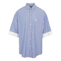 Balenciaga BB Icon Layered Short Sleeve Shirt 'Blue White' 699195TMM234640