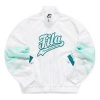 FILA FUSION Logo Printing Contrasting Colors Woven Jacket White T11W122701F-WT