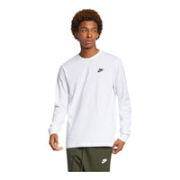 Men's Nike Embroidered Logo Loose Sports Running Long Sleeves White T-Shirt AR5194-100