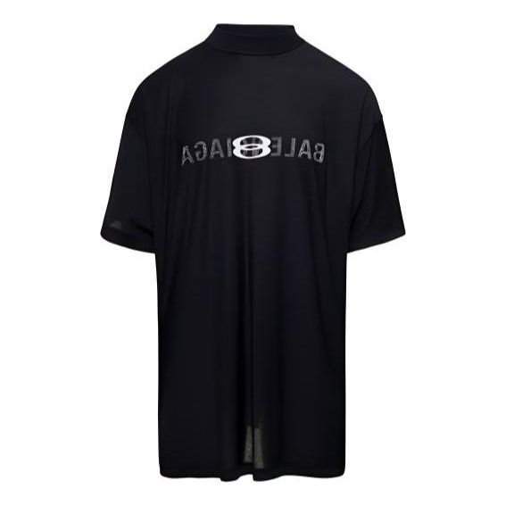 Balenciaga AI Logo Inside Out Oversized T-shirt 'Black Faded' 787358TQVJ41569