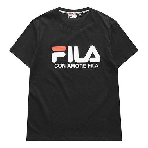 FILA FUSION Large Logo Brand Printing Short Sleeve Blue T51M019150F-NV