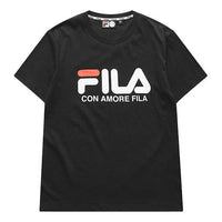 FILA FUSION Large Logo Brand Printing Short Sleeve Blue T51M019150F-NV
