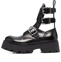 (WMNS) Alexander McQueen Flat Rubber Boots 'Black' 700078WIC631081