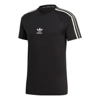 adidas originals Stripe Logo Micro Mark Round Neck Casual Short Sleeve Black GK1963
