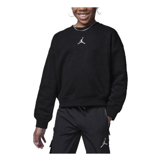 (GS) Air Jordan Essential Crew Sweatshirt 'Black' 35C387-GAY