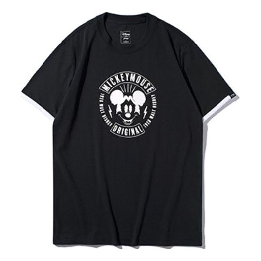 Li-Ning x Disney Crossover Mickey Avatar Printing Short Sleeve Couple Style Black AHSP223-3