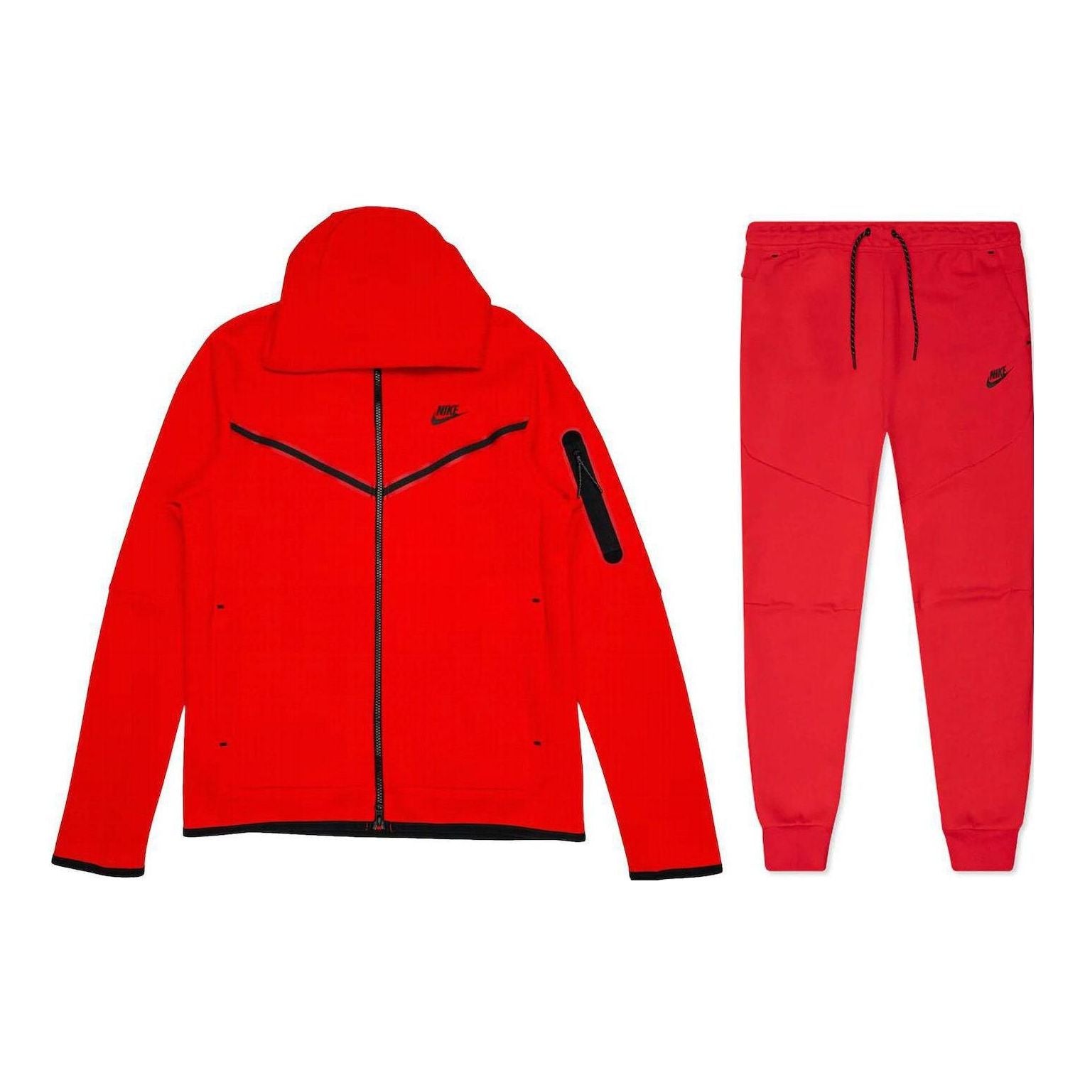 Men's Nike Logo Printing Solid Color Hooded Jacket Red CU4489-657