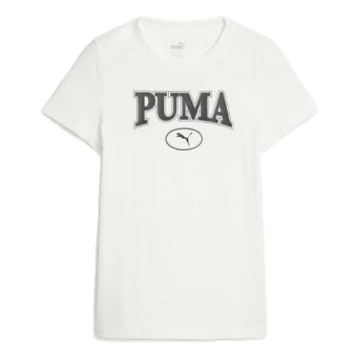 (GS) PUMA SQUAD Youth Graphic Tee 'Warm White' 676441-65