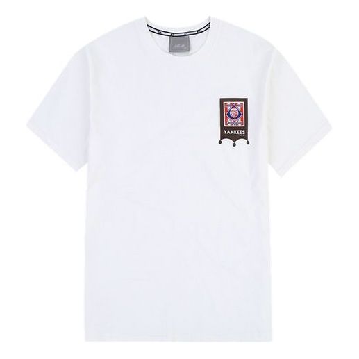 MLB Basic Small Printing Casual Sports Short Sleeve Unisex White 31TSD2931