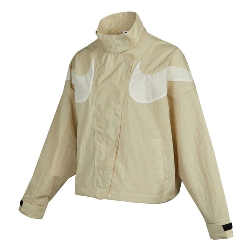 (WMNS) Nike Rpl Swsh Wvn Gx JKT Jacket Double Hook Stand Up Collar Jacket Coat Khaki DD5585-206