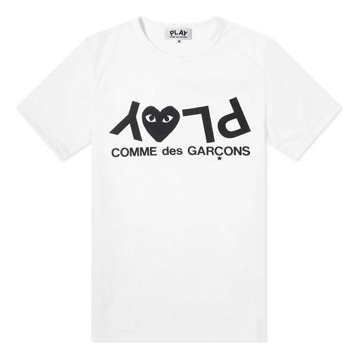 COMME des GARCONS PLAY Word Logo Short Sleeve White P1T068-1