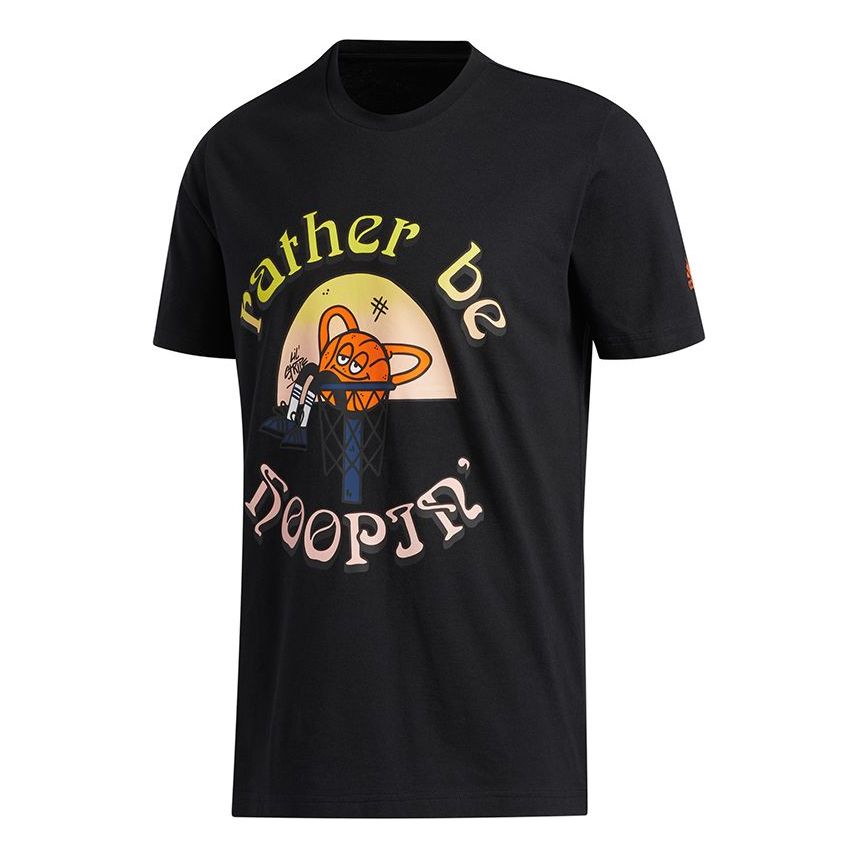 adidas Lil Stripe Rbh Funny Cartoon Printing Basketball Sports Short Sleeve Black GL5590