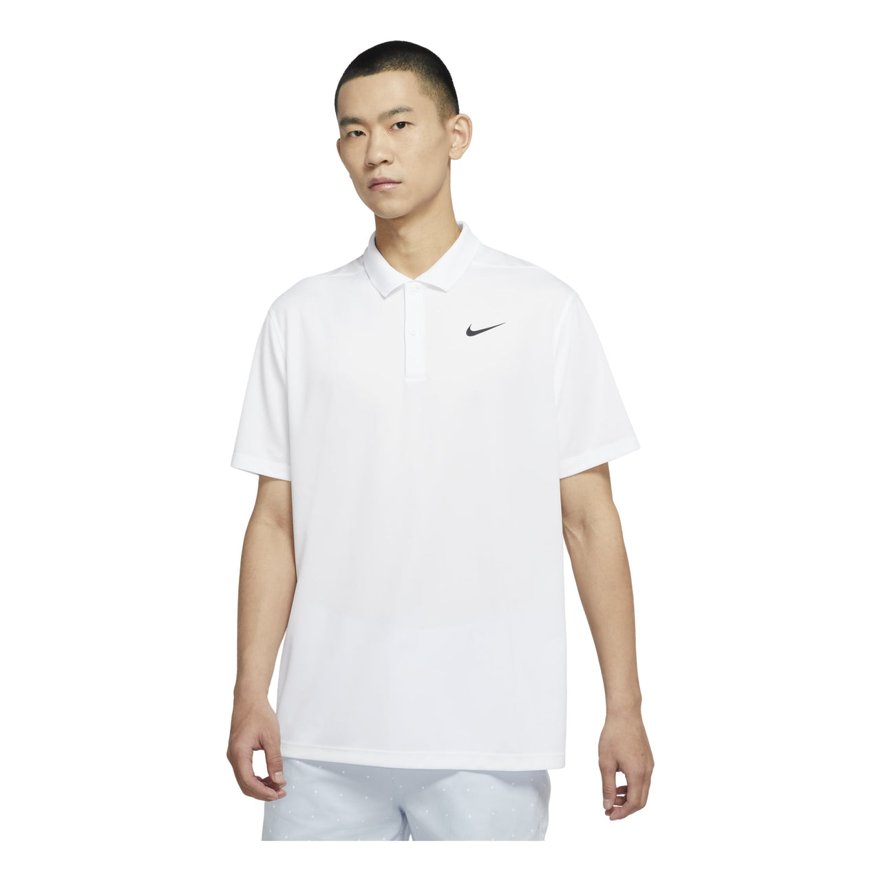 Men's Nike Dri-FIT Victory Solid Color Logo Printing Quick Dry Breathable Short Sleeve Polo Shirt White DH0823-100