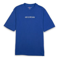 Air Jordan Embroidered Round Neck Sports Short Sleeve T-Shirt Men's Blue DO6098-432