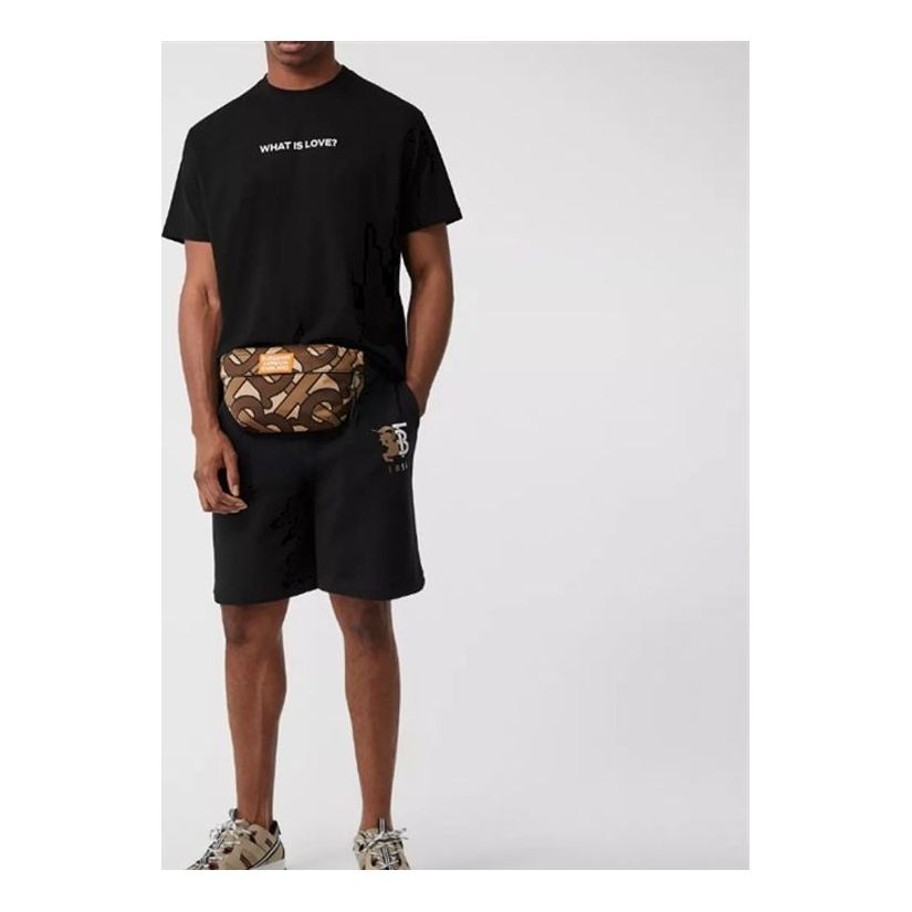 Burberry Love Slogan Alphabet Printing Round Neck Short Sleeve Unisex Black 80292561