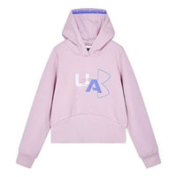 (GS) Under Armour Logo Printed Hoodie 'Pink White' 234203339