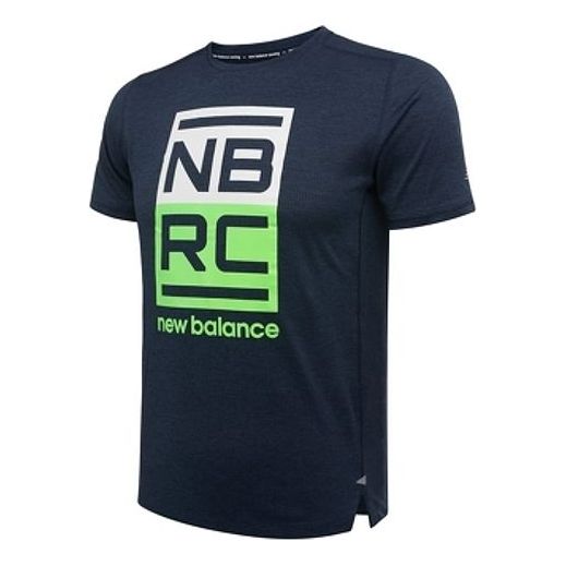 New Balance Minimalistic Alphabet Printing Short Sleeve Blue AMT01235-3