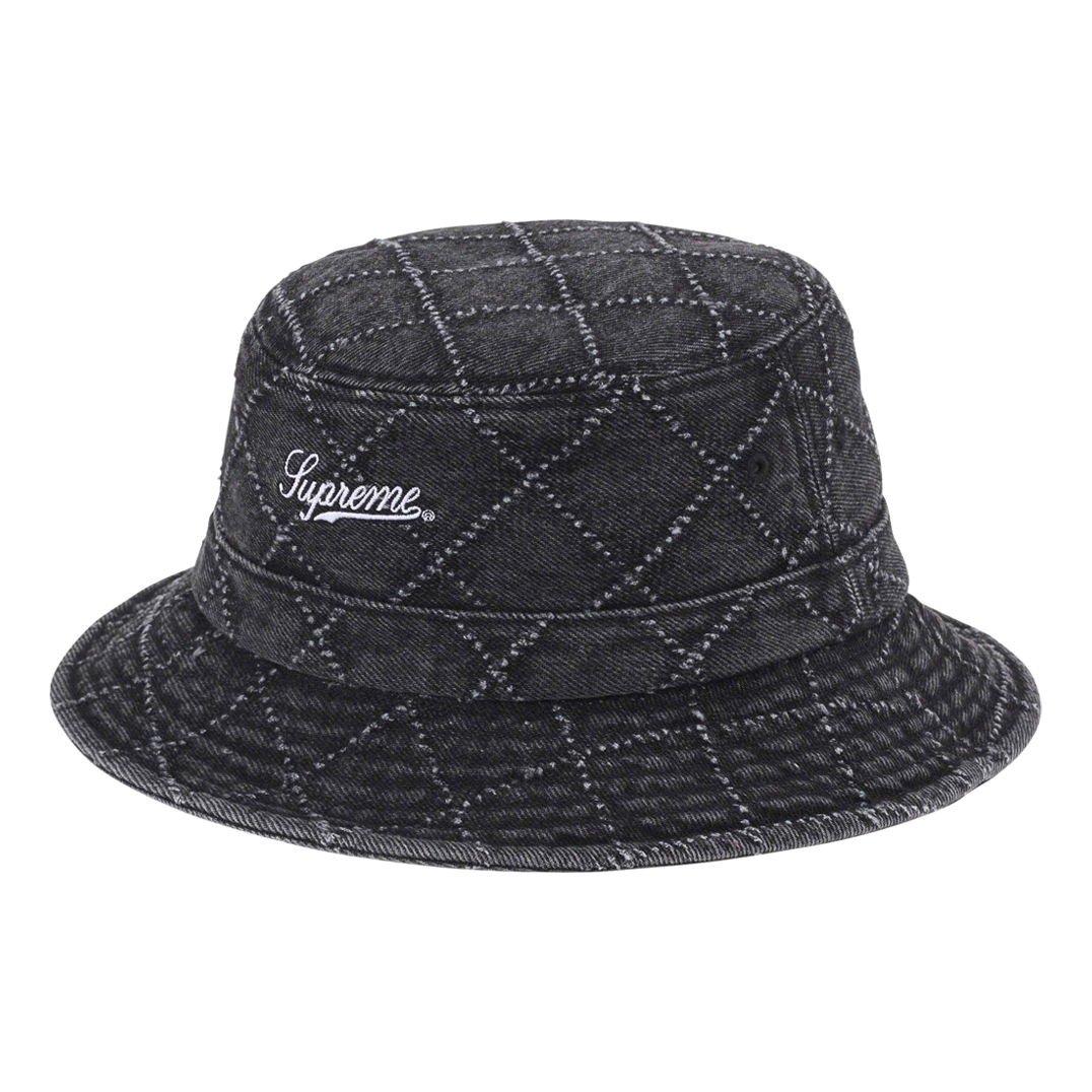 Supreme FW23 Week5 Punched Denim Crusher Bucket Hat 'Black' SUP-FW23-2325