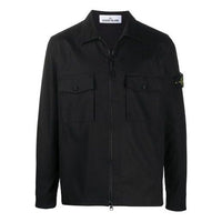 Men's STONE ISLAND Logo Shirt Jacket Black 721511814-V0029