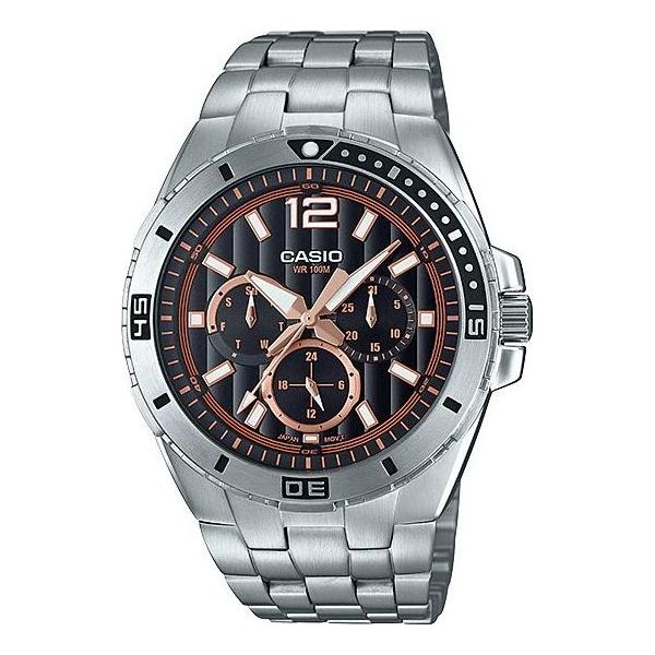 Men's CASIO ENTICER Series Stainless Steel Strap 100m Waterproof Watch Mens MTD-1060D-1A3
