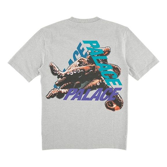PALACE Octo Octopus Back Printing Pattern Short Sleeve Unisex Gray P15TS156