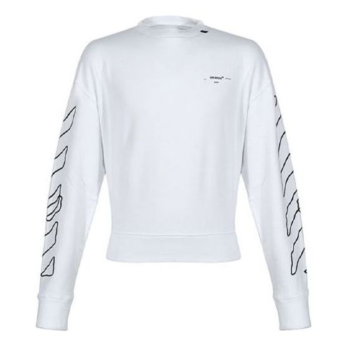 Off-White Abstract Arrows Sweatshirt Arrow Long Sleeves Pullover White OMBA035F19E300110110