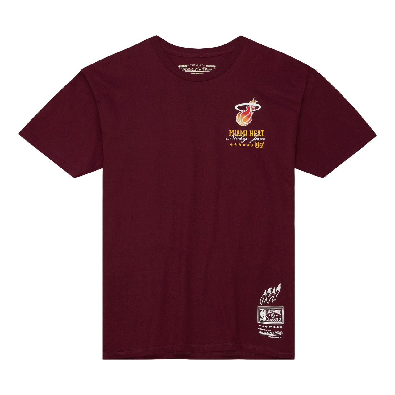 Mitchell & Ness x Nicky Jam NBA T-Shirt 'Miami Heat' SSTE5282-MHEYYPPPDKRD