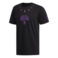 Men's adidas Printing Round Neck Pullover Short Sleeve Black T-Shirt FM2811