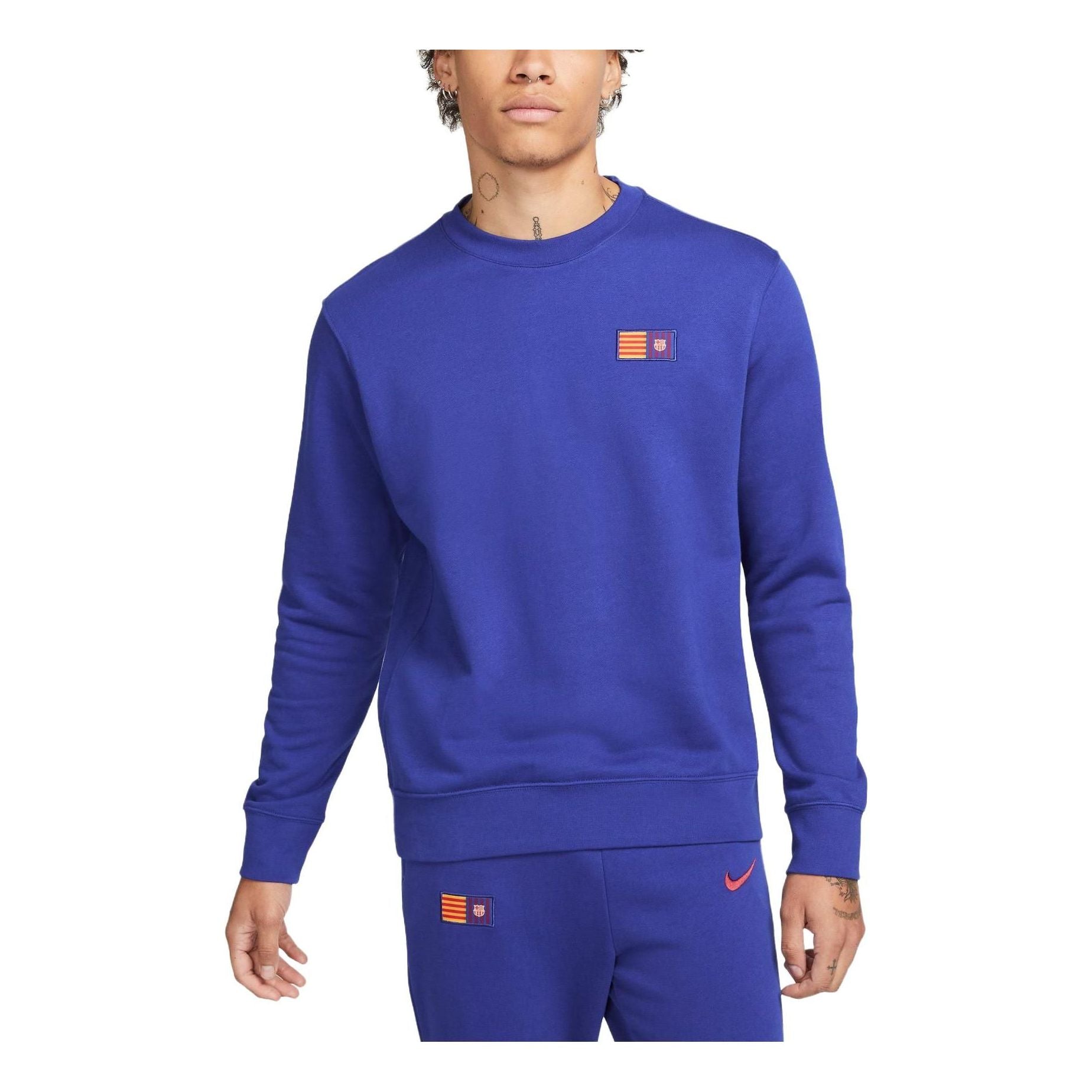 Nike FC Barcelona Club Soccer Pullover Crew 'Blue' FD1443-455