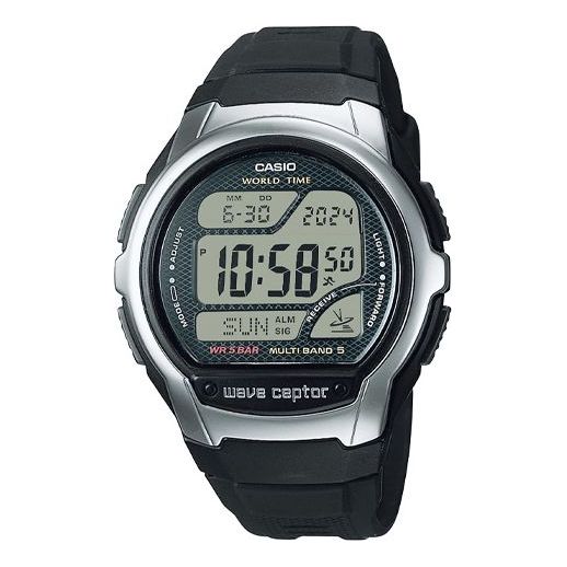 Men's CASIO Fashion Casual Stainless Steel Strap Quartz Stopwatch Business Watch Mens Black Digital WV-58R-1AJF