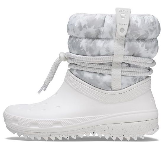 (WMNS) Crocs Classic Neo Puff Luxe Boots 'White Grey' 207312-1CR