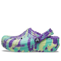 (GS) Crocs Classic Lined Marbled Clogs 'Neon Purple Multi' 207238-573