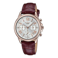 CASIO Waterproof SHEEN Sapphire Crystal Dark Red Analog SHE-5520CGL-7A2021