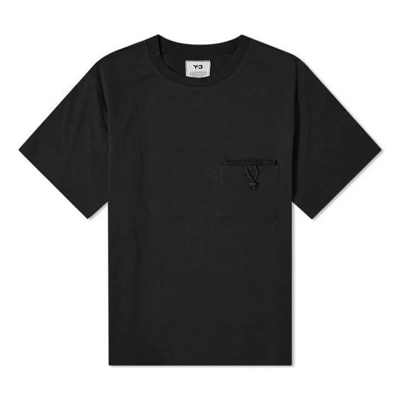 Men's Y-3 SS21 Casual Solid Color Shoulder Drop Short Sleeve Black T-Shirt GV4244