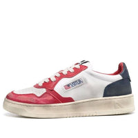(WMNS) Autry Medalist Super Vintage Leather Low Sneakers 'White Black Red' AVLW-SV03