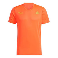 Men's adidas Bjm Ss Tee 40th Anniversary Of Northern Malaysia Running Sports Round Neck Short Sleeve Orange T-Shirt HE2942