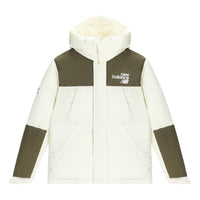 New Balance Windproof Hooded Down Jacket Asia Sizing 'White Olive Green' AMJ24377-CIC
